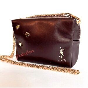 New ⭐️ YSL Yves Saint Lurant Beaute Makeup Cosmetic Bag w/ Studs